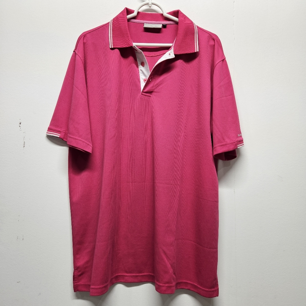 Turnberry Polo Golf Performance Shirts Size XXL Pink Black Bear Logo Casual